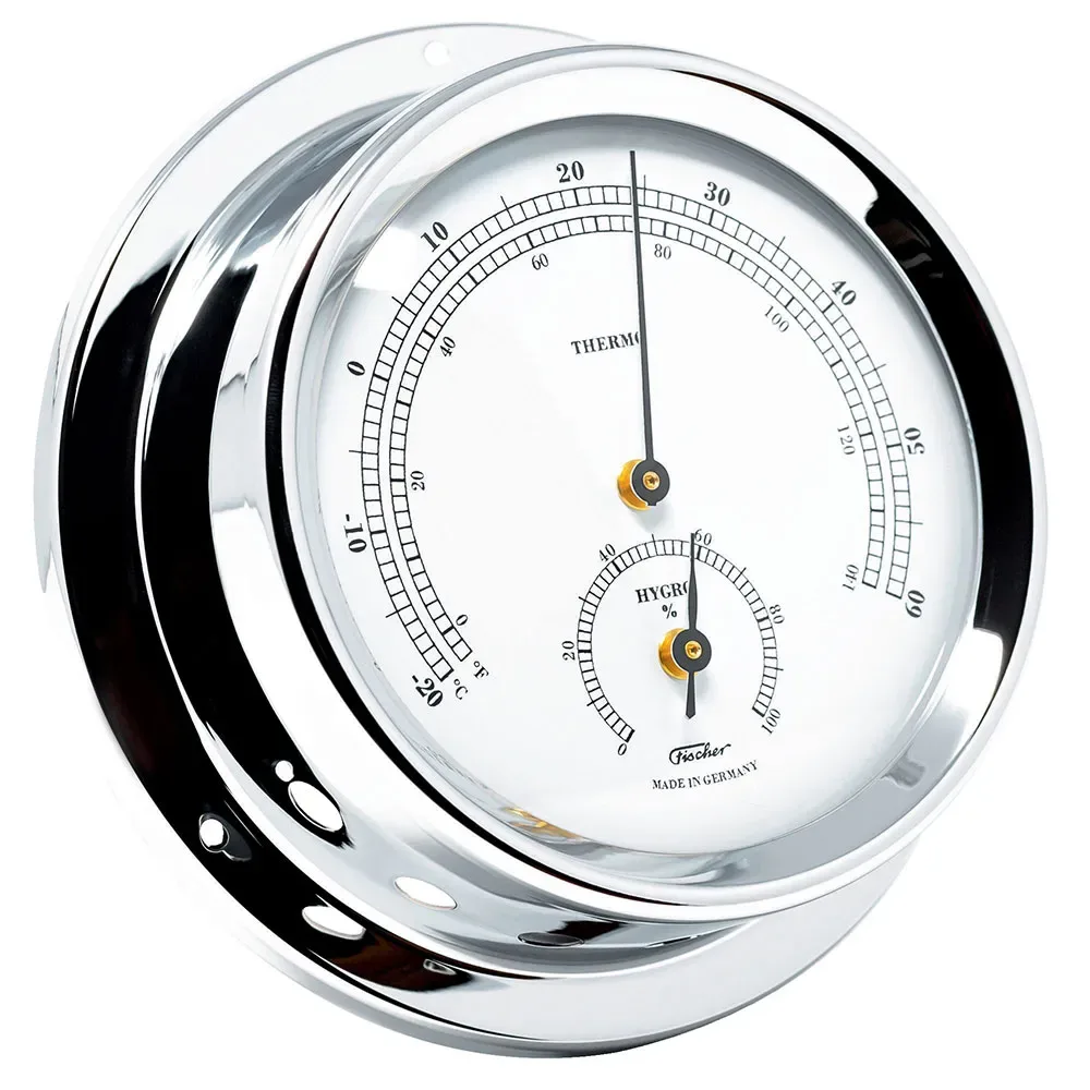Range 100 Thermometer&hygrometer Chrome 125 mm unisex - fischer - FashionsVida