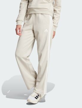 Pantaloni Essentials 3-Stripes Open Hem French Terry 2XL Beige / White