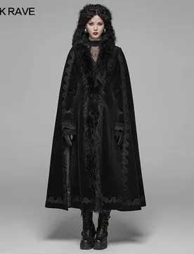 PUNK RAVE Women's Gothic Vintage Gorgeous Long Trench Evening Party Halloween Stage Performance Cosplay Women Coats Cape - Aliexpress - FashionsVida