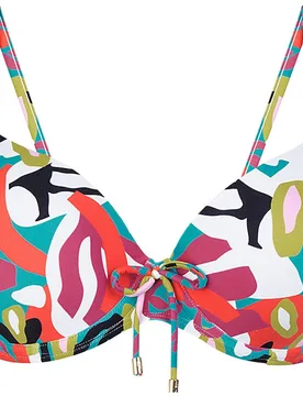 Top de bikini balconette de tirantes regulables y estampado multicolot - Dolores Cortés - FashionsVida