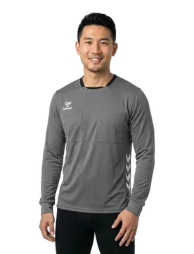 T-shirt à Manches Longues Referee Chevron Steeple Gray XL - Hummel - FashionsVida
