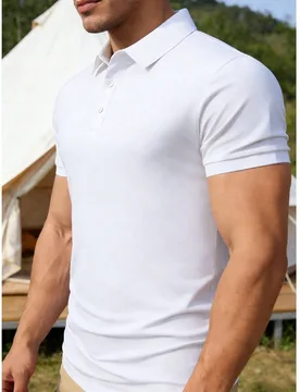 Camisa polo casual y elegante para hombres, adecuada para deportes, actividades al aire libre, ciclismo, senderismo, citas, de manga corta, gran regal - Shein - FashionsVida