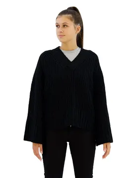 Maglione Con Scollo A V Dk3555.000.g22926 Black XS