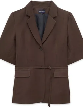 Blazer de mujer con manga francesa y cinturón - Caroll - FashionsVida