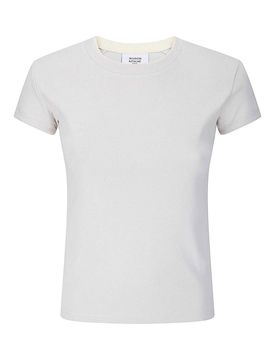 T-shirt aderente a coste a contrasto