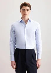 Slim Flanellhemd Karo Blau 44