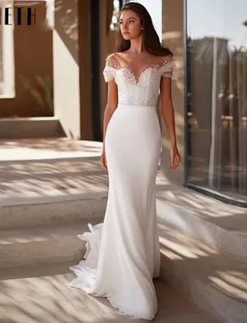 Simple Wedding Dresses 2025 Sweetheart Bridal Gowns Lace Appliques Sheath Mermaid Off The Shoulder Vestidos De Novia Customized - Aliexpress - FashionsVida
