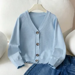 Cardigan de unicolor versátil y casual para niña preadolescente