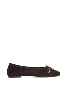 Women's 'Haliah' Suede Ballet Pumps in Brown Size: 5 - Brown - Size: 5 - Dune london - FashionsVida