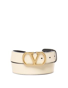 Cintura in pelle con firma Vlogo