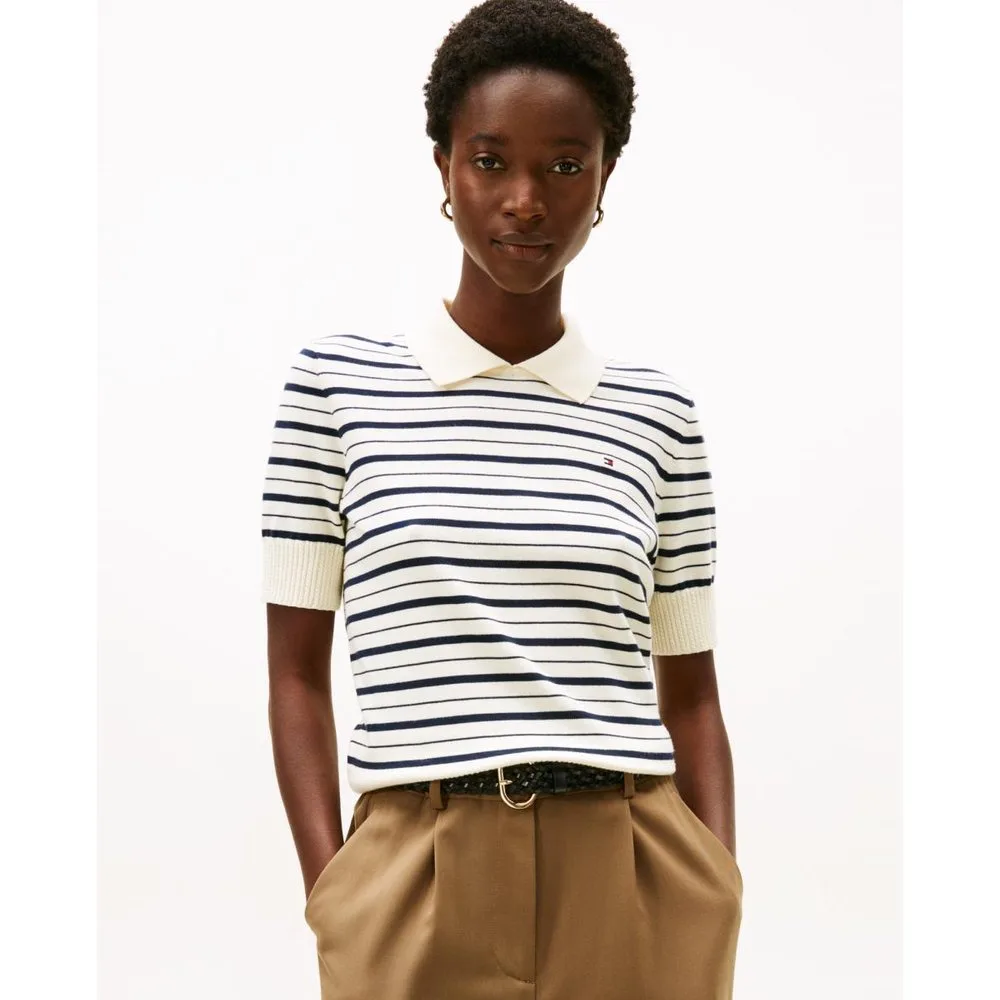 Jersey polo de mujer de manga corta a rayas - Tommy Hilfiger - FashionsVida