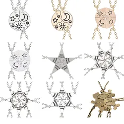PCS Aesthetic Best Friend Pendant Necklace for Women Adjustable Choker Chain Stars Moon Geometric Party Jewelry