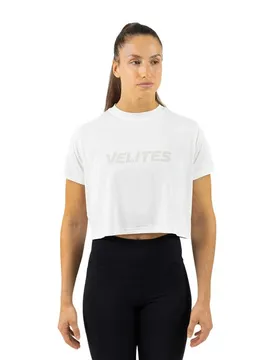 T-shirt à Manches Courtes Crop Holo White M