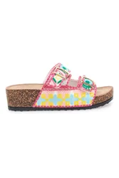 Sandali multicolor con fantasia geometrica e doppia fibbia APY65 40