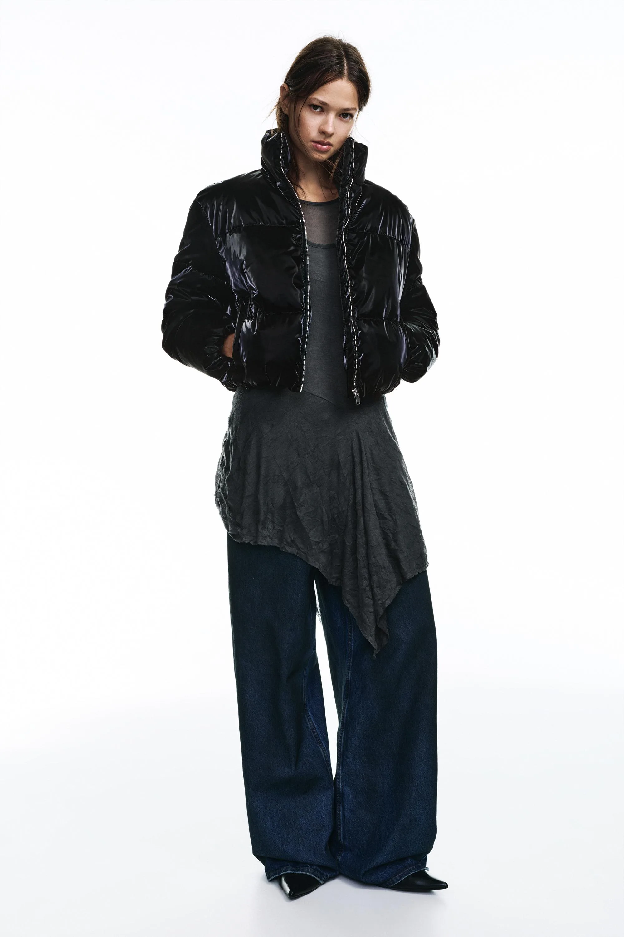 Puffer Jacket With A Shimmery Finish (Size: ) - Pull&bear - FashionsVida