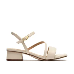 Women's Serina35 Strap Cream Leather Heeled Sandals Size: 6-Standard Fit - Cream - Size: 6-Standard Fit