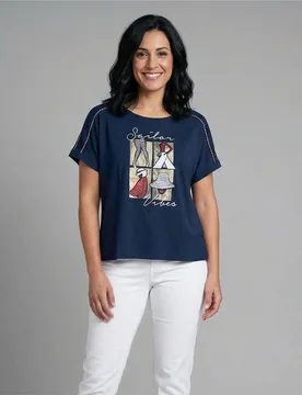 Camiseta con estampado en el delantero - October - FashionsVida
