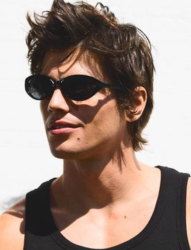 Lunettes De Soleil Ovales Polarisées Noir