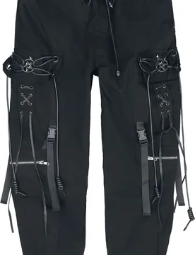 Gothic Cargohose - Pentagram Punk Men's Pants - S bis 4XL - für Männer - Größe XXL - schwarz - Männer - male - Devil Fashion - FashionsVida