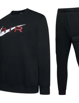 Mens Air Tracksuit Set Black/red Cotton - Size Small - Nike - FashionsVida