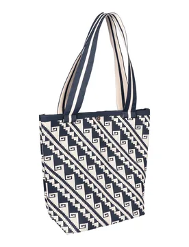 Web-Tasche „Polly“ beige blau - wedolina - FashionsVida