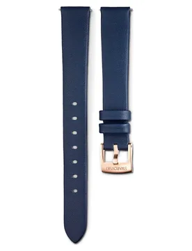 Cinturino per orologio, Larghezza: 14 mm (0.55"), Pelle, Blu, Finitura in tono oro rosa 16 cm - Swarovski - FashionsVida