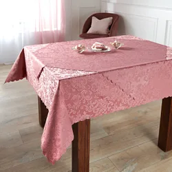 Jacquard-Tischdecke 130 x 170 cm altrosa