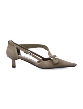 Geometric Mini Pumps with Buckle Accents