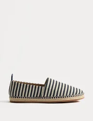 Jute Stripe Slip On Espadrilles Navy Mix male