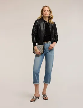 Vaqueros de mujer boyfriend con dobladillo cierre con botón y cremallera - Motivi - FashionsVida