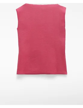 Top de mujer asimétrico de punto con volante lateral - Adolfo Dominguez - FashionsVida