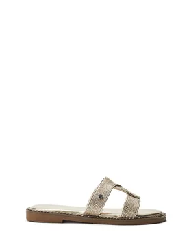 Lupin' Lizard Sandals - Gold - Size: 4 - Moda in Pelle - FashionsVida