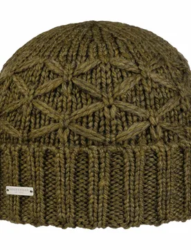 Annelie Beanie Hat with Cuff by - olive - Female - Size: One Size - Seeberger - FashionsVida