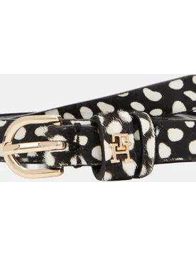 Cinturón de piel de mujer con print animal en blanco y - Tommy Hilfiger - FashionsVida