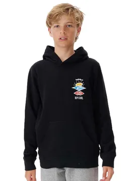 Felpa Con Cappuccio Search Icon Black 14 Anni - Rip curl - FashionsVida
