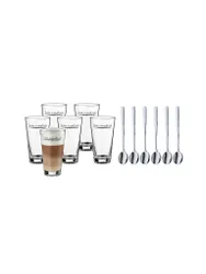 Clever & More Latte Macchiato Set 12-tlg Glas/Cromargan argento