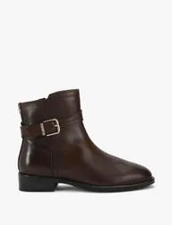Wide Fit Pienza Leather Ankle Boots Dark Brown female