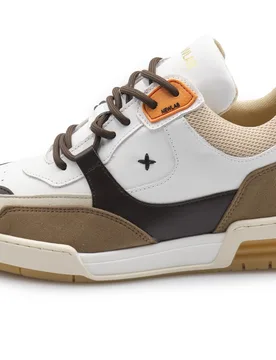 White And Brown Appleskin And Beige Microfiber NL12/J05 WHITE/BEIGE - NEWLAB - FashionsVida