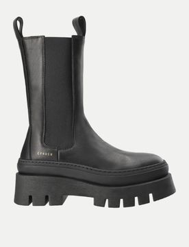 Leder Chelsea Boots Schwarz 39