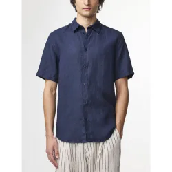 Mens Navy Blue Enzo Classic Collar Shirt - Male - Navy - Large