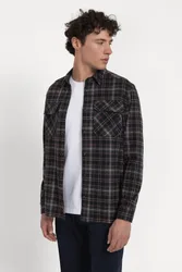 Mens Check Jersey Casual Overshirt - - Size: S