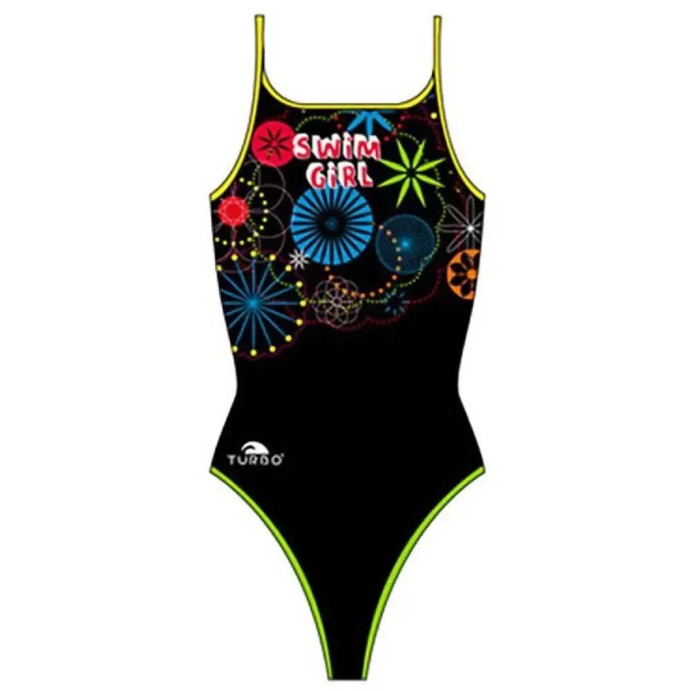 Thin Strap Swimsuit Black 3-4 Years Girls - TURBO - FashionsVida