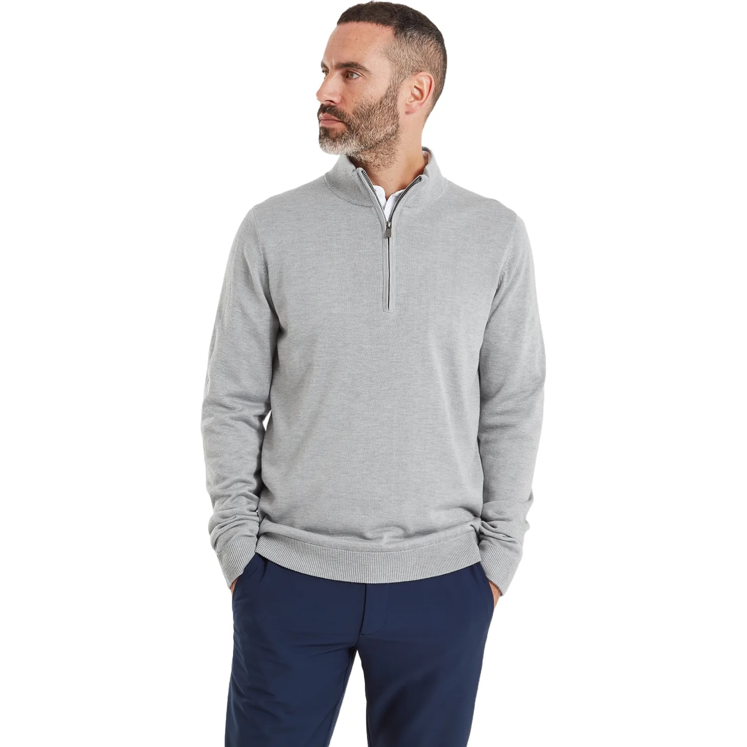 Layer Drirelease 1/2 Zip, grau l - FootJoy - FashionsVida