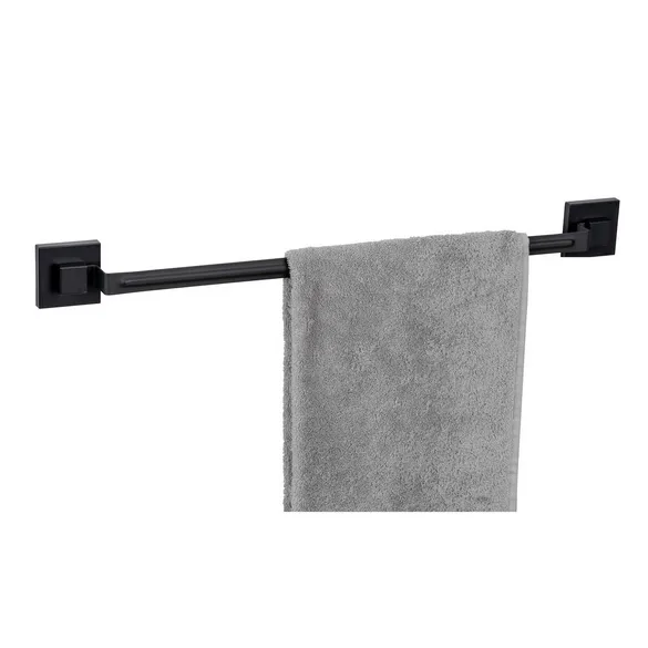 Vacuum-Loc® Badetuchstange „Quadro“, schwarz, Edelstahl - WENKO - FashionsVida