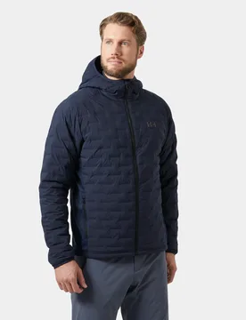 Men's HP Hybrid Stretch Hooded Insulator Navy L - Navy Blue - Male - Helly Hansen - FashionsVida