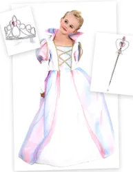 Prinzessinnenkostüm-Set Märchenprinzessin 3- teilig weiss-rosa