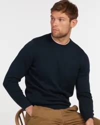 Maglia blu girocollo in puro cotone