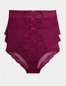 Pk Jasmine Lace Full Briefs Dark Raspberry female - M&S - FashionsVida
