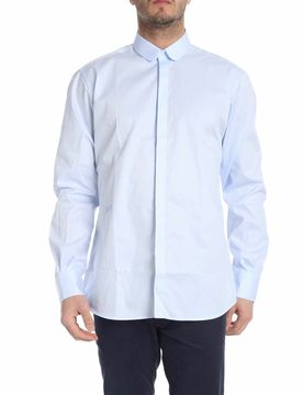 Camicia con colletto stondato azzurra