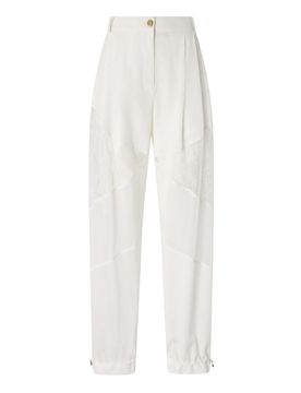 Pantaloni carota a vita alta bianchi